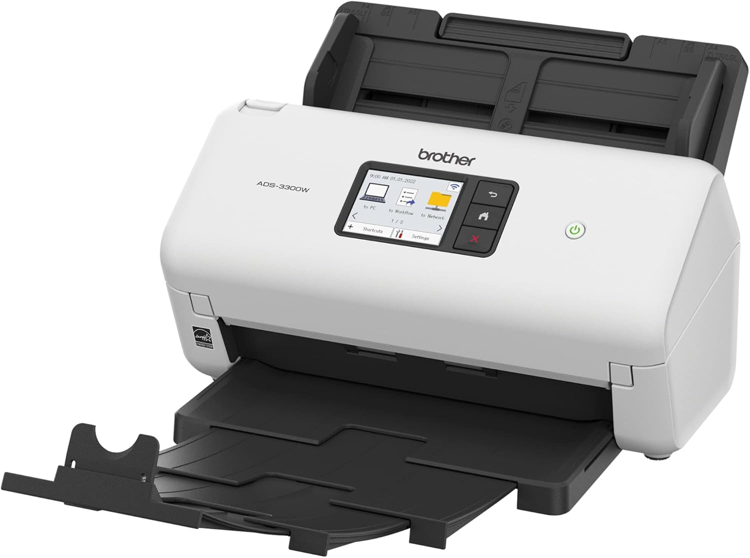 Brother ADS-3300W Wireless A4 Document Scanner, White/Black image number 4