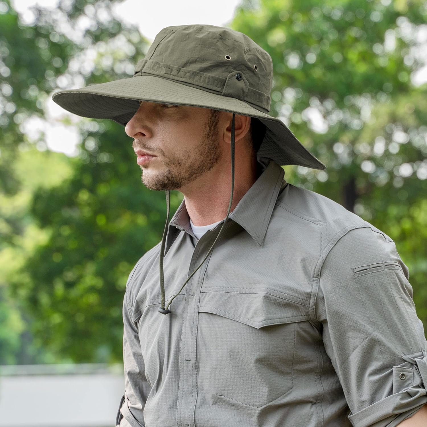 ZLYC Outdoor Extra Wide Brim Sun Hat for Men and Women Waterproof Bucket Boonie Hat