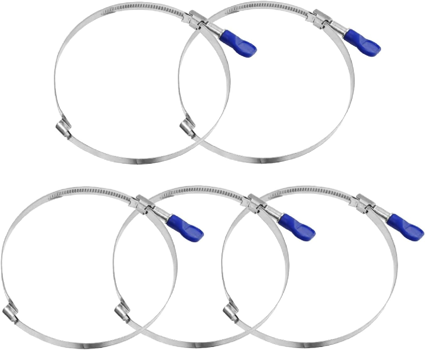 POWERTEC 70225 4 Inch Right Hand Keyed Bridge Hose Clamp, Thumb Screw Key Adjustable Stainless Steel Hose Clamps for Dust Collection, Dust Collector and Dryer Vent Hose, 5 Pack image number 6