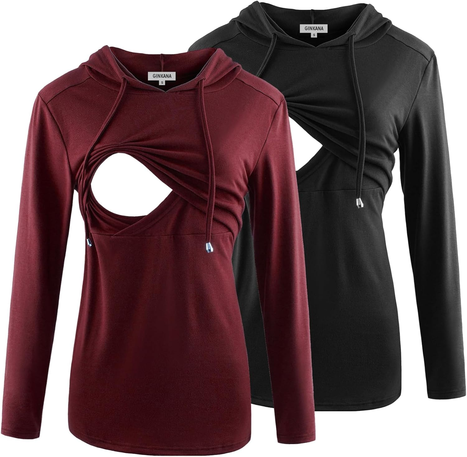 GINKANA Women'S Nursing Hoodie Sweatshirt Long Sleeves Breastfeeding Maternity Tops Casual Clothes