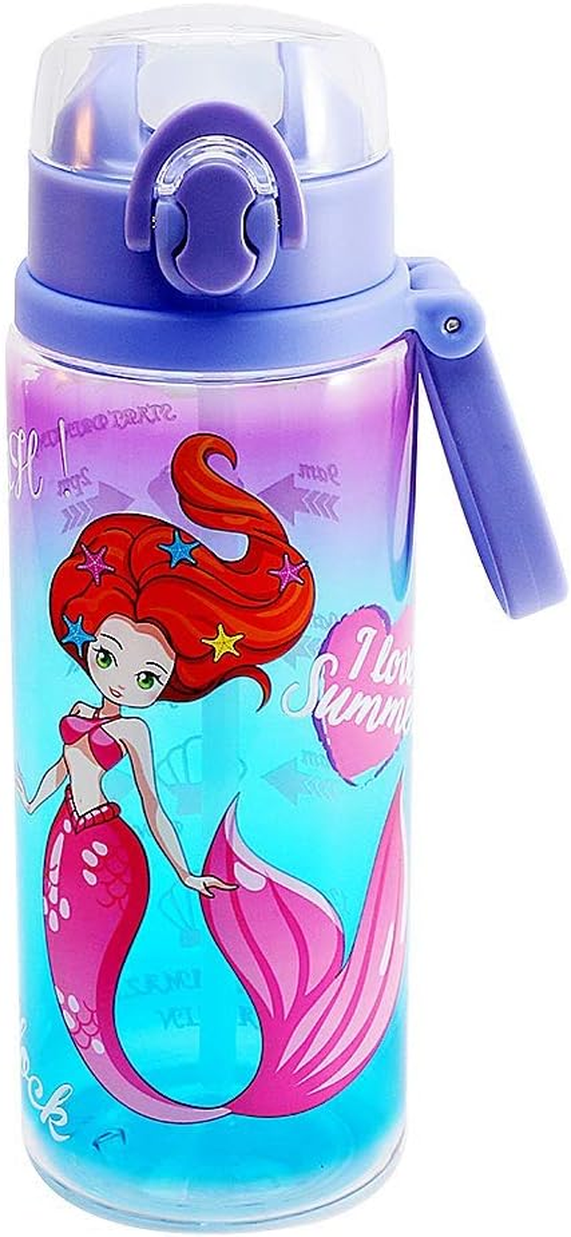 Home Tune 23Oz Kids Water Drinking Bottle - Tritan BPA Free, Wide Mouth, Auto Flip Cap, Secure Lock, Easy Open, Lightweight, Leak-Proof Time Marker Water Bottle for Girls & Boys - Llama