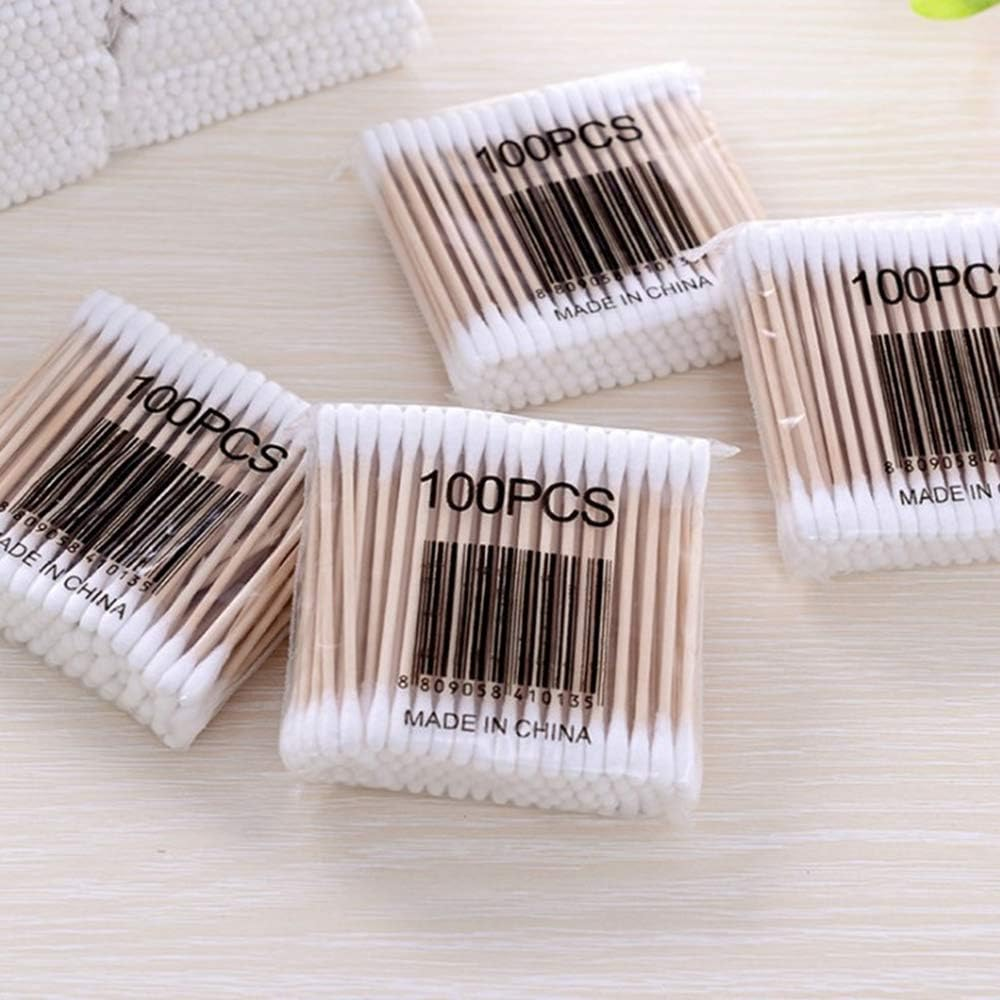 100 Pieces Ultra-Small Li Micro Brushes Wood Cotton Buds Swabs Eyelash Extension Glue Removal Tools image number 4
