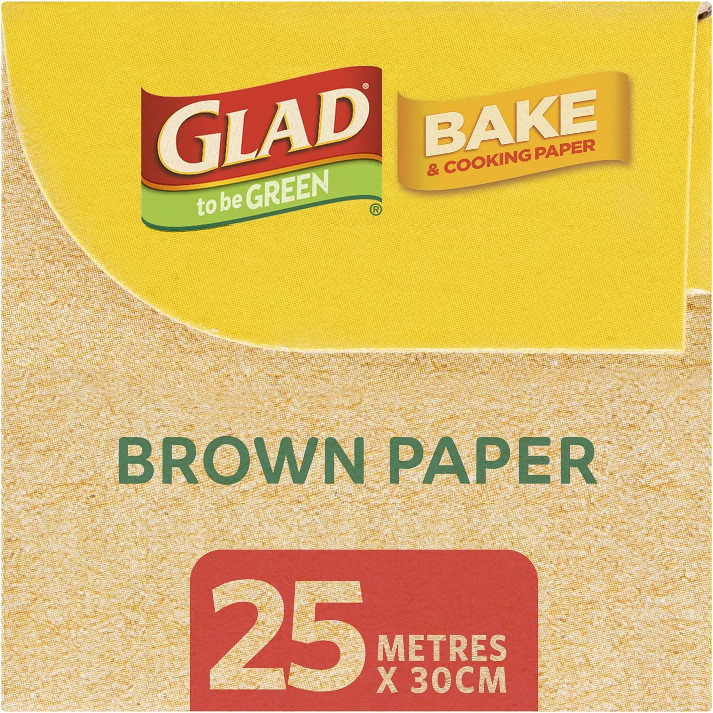 Glad to Be Green Compostable Bake and Cooking Paper, 25 Metre Non-Stick Baking Paper from Glad, 25M X 30Cm, 1 Count