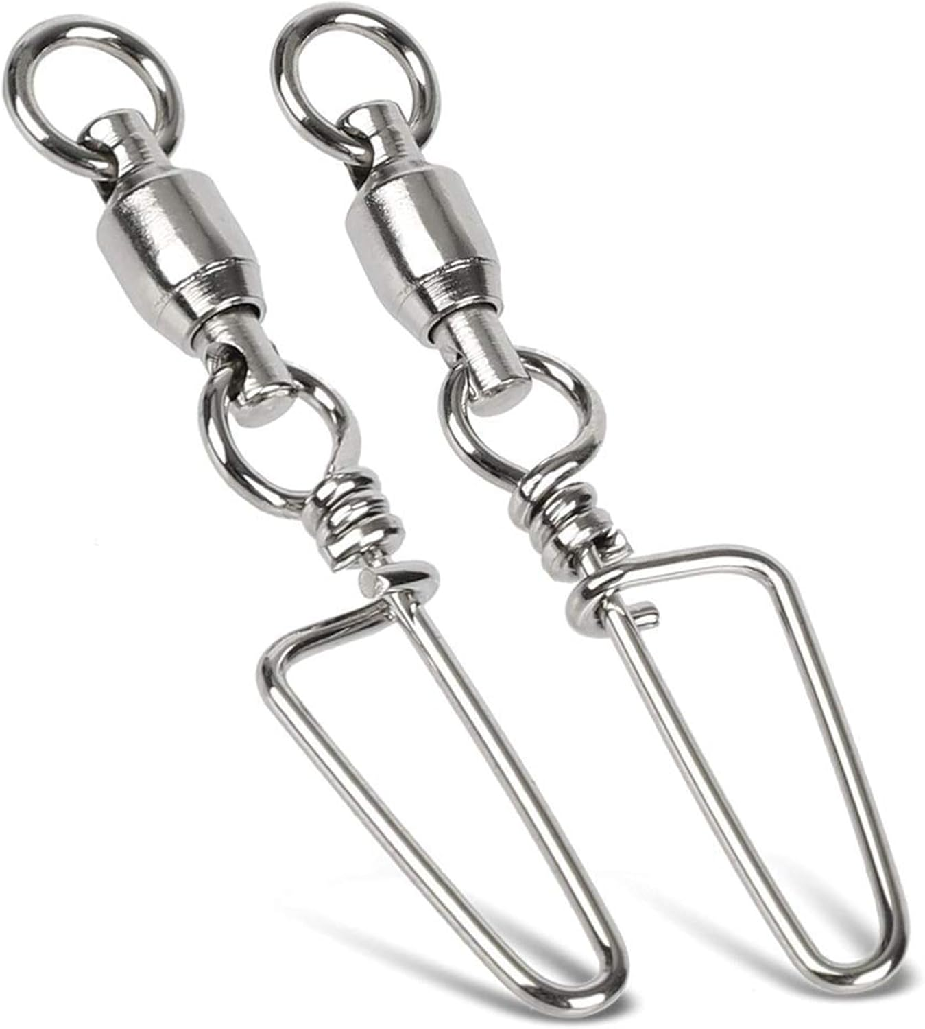 25Pcs High Strength Fishing Snap Swivels Ball Bearing Swivels Stainless Fishing Swivels Saltwater Corrosion Resistance Barrel Swivel for Freshwater Fishing image number 3