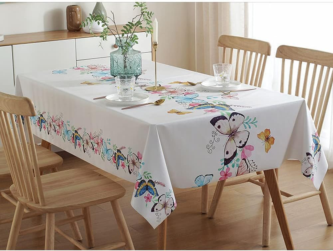 Waterproof Vinyl Tablecloths, Heavy Weight Oil Proof Wipe Clean PVC Table Cloth Plastic Table Cover for Kitchen Dining Table Indoor and Outdoor Use, 140 * 220Cm(55" X 86") image number 6