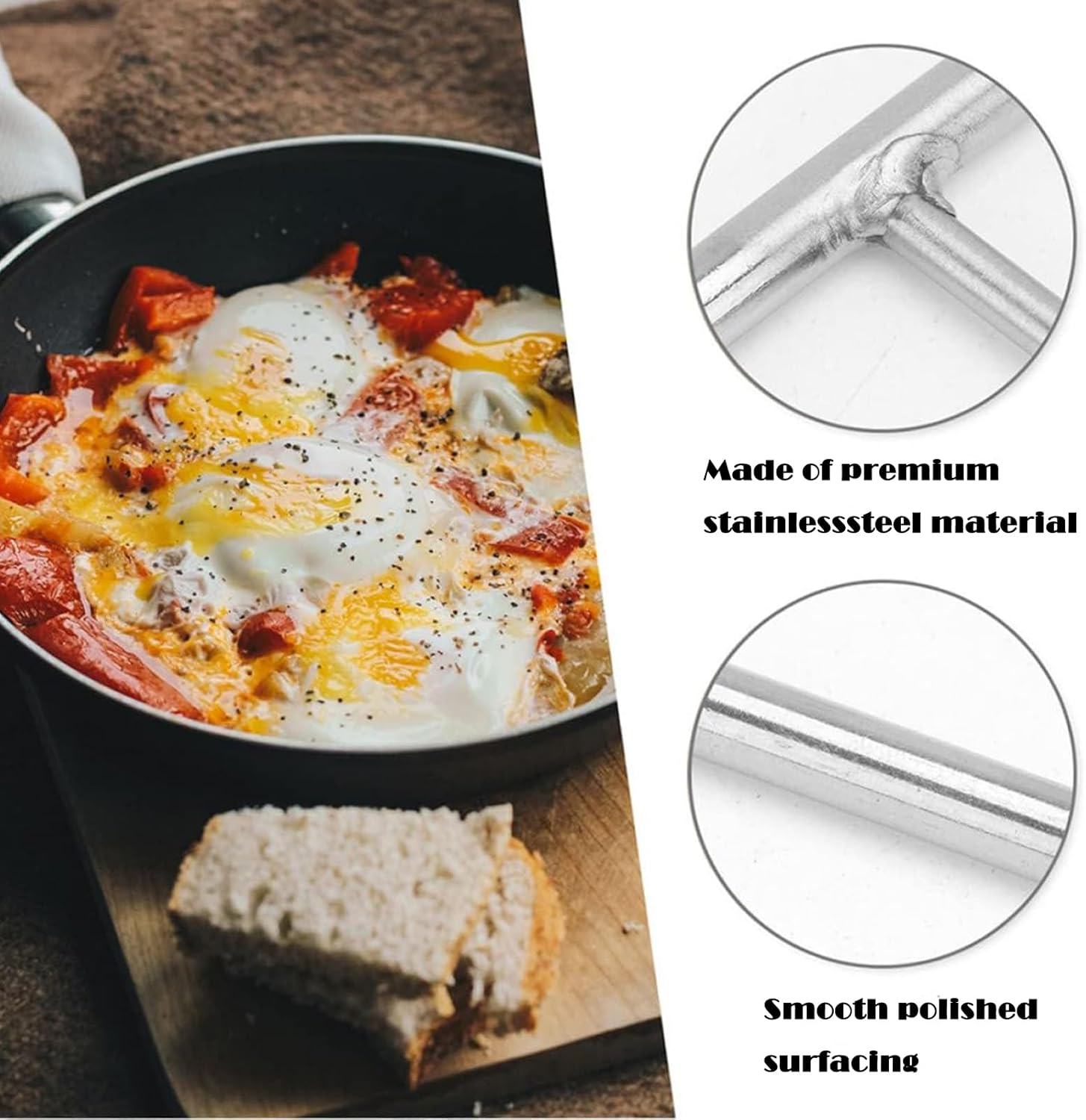 Set of 3 Crepe Distributors, Crepes Distributor and Spatula, Stainless Steel Crepe Turner, Dough Distributor, Crepes Spatula, T-Shape Crepe Maker Accessories for Home, Kitchen, Baking, Cooking, Baking