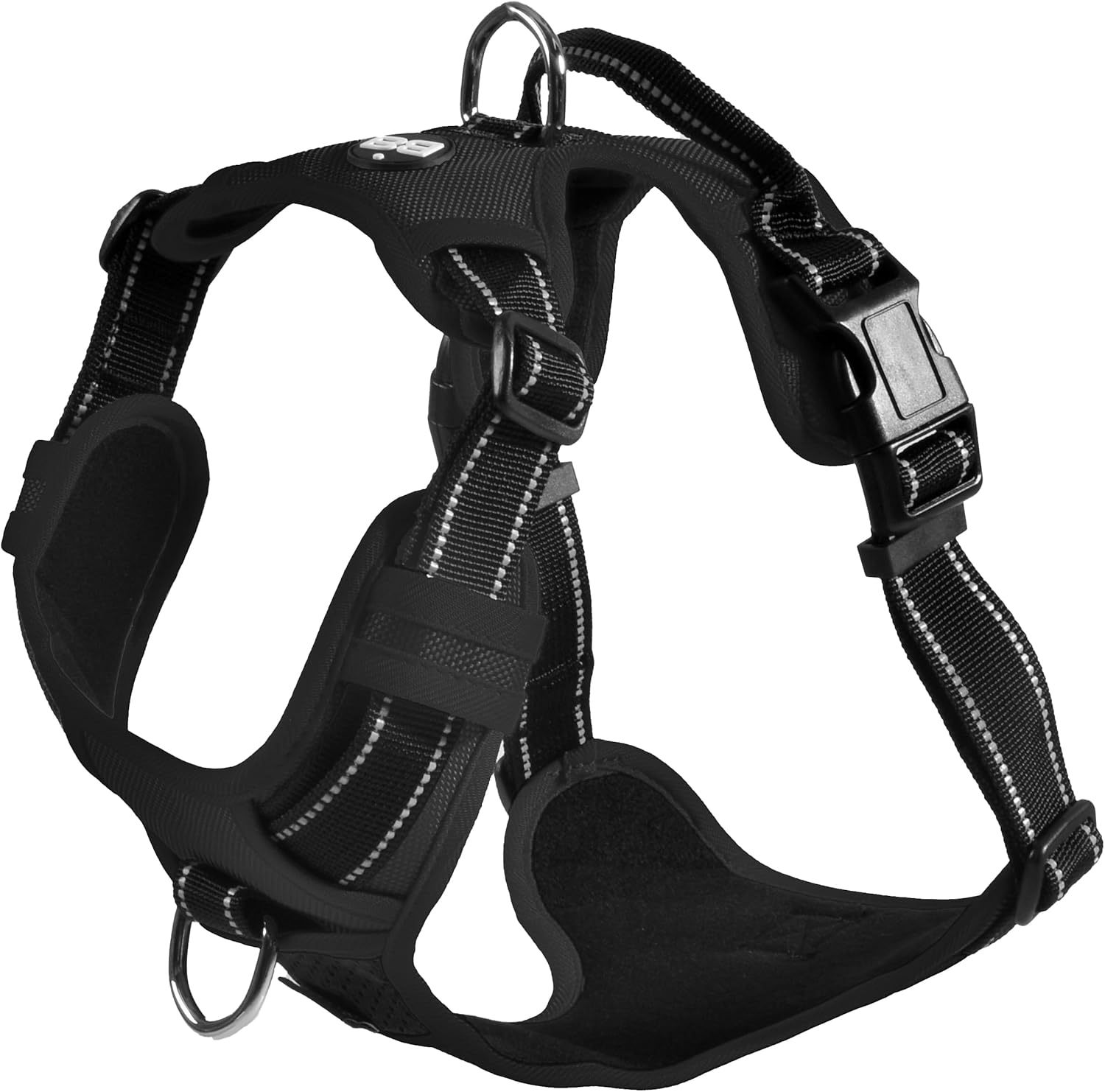 Bobby Rando Walk - Dog Harness, Nylon Dog Harness Medium Small Large Dog Harness, Safe, Comfortable, Reflective, Adjustable, Grey, M/40-63X2 CM