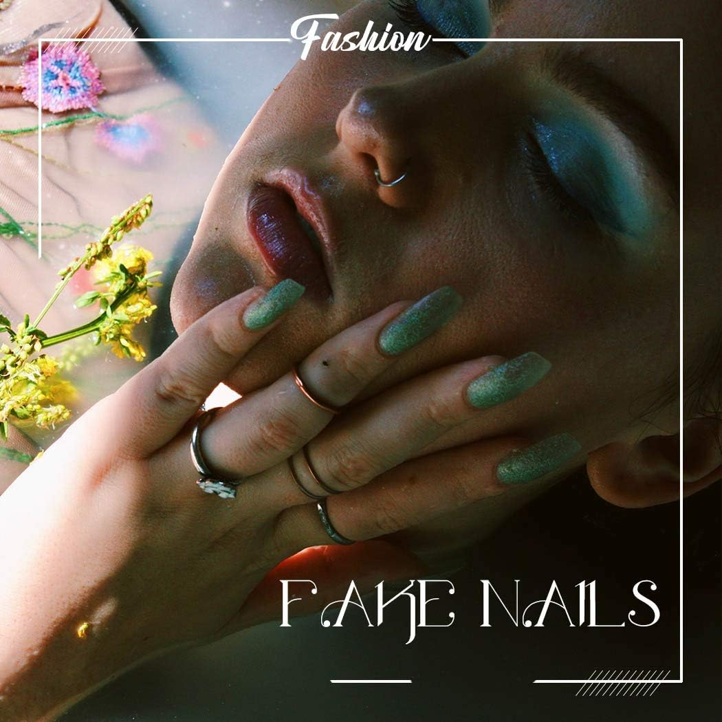 Outyua Halloween Red Black Press on Nails Ombre Coffin Fake Nails Long False Nails with Designs Acrylic Witch Ghost Nails for Women and Girls 24Pcs (Red & Black)