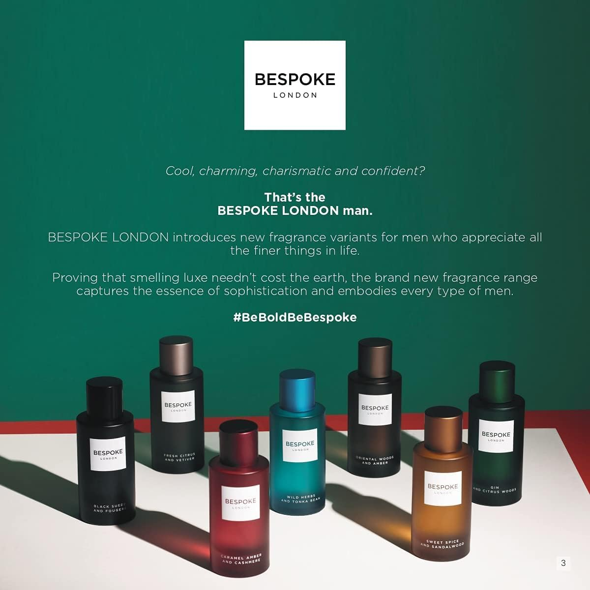 Bespoke London Wild Herbs and Tonka Bean Eau De Parfum Spray for Men 100 Ml image number 4