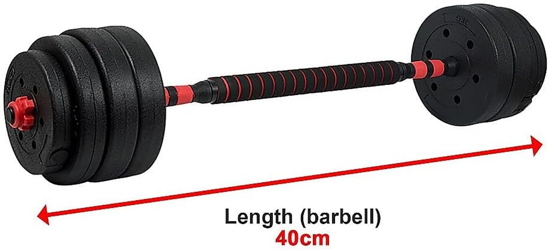 40Kg Adjustable Rubber Dumbbell Set Barbell Home GYM Exercise Weights image number 3