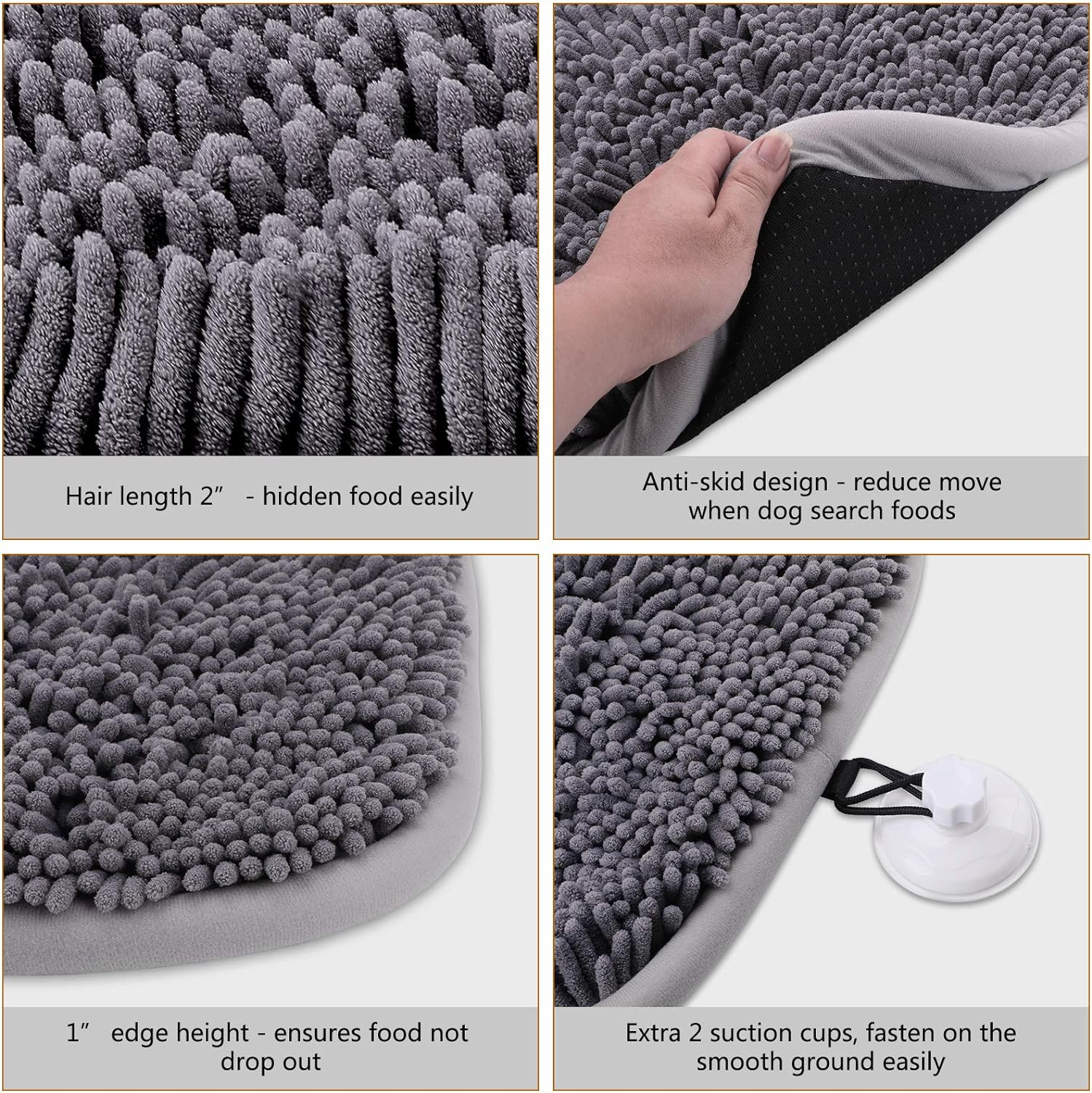 RUNDA Snuffle Mat for Dogs, 17'' X 21'' Dog Snuffle Mat Interactive Feed Game for Boredom, Encourages Natural Foraging Skills and Stress Relief for Small/Medium/Large Dogs image number 2