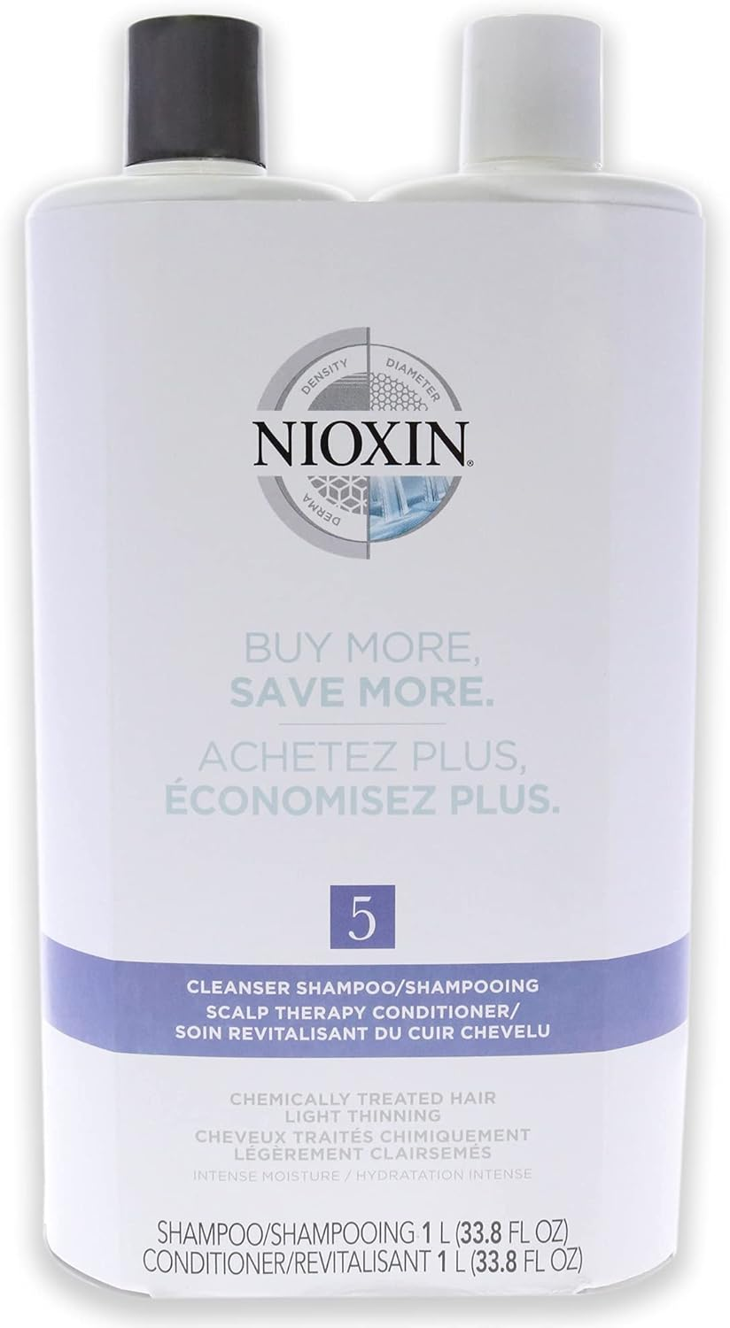 Nioxin System 5 Cleanser and Scalp Therapy Conditioner Duo Shampoo and Conditioner Set Net Wt. 67.6 Oz image number 1