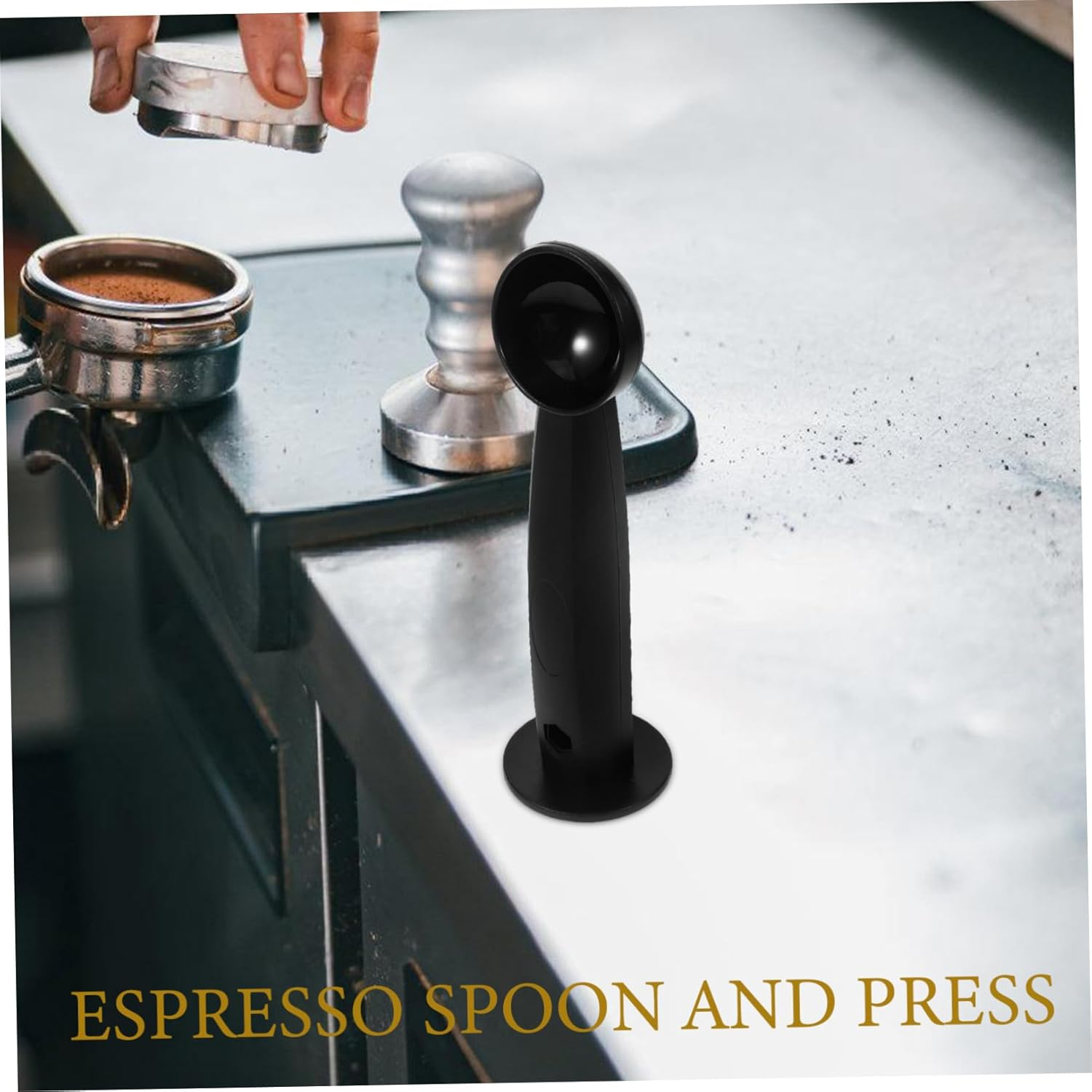 AUTSUPPL 2 in 1 Dual-Use Coffee Tamper and Tamping Spoon Multifunctional Coffee Bean Pressing Tool Suitable for Espresso and Tea Brewing