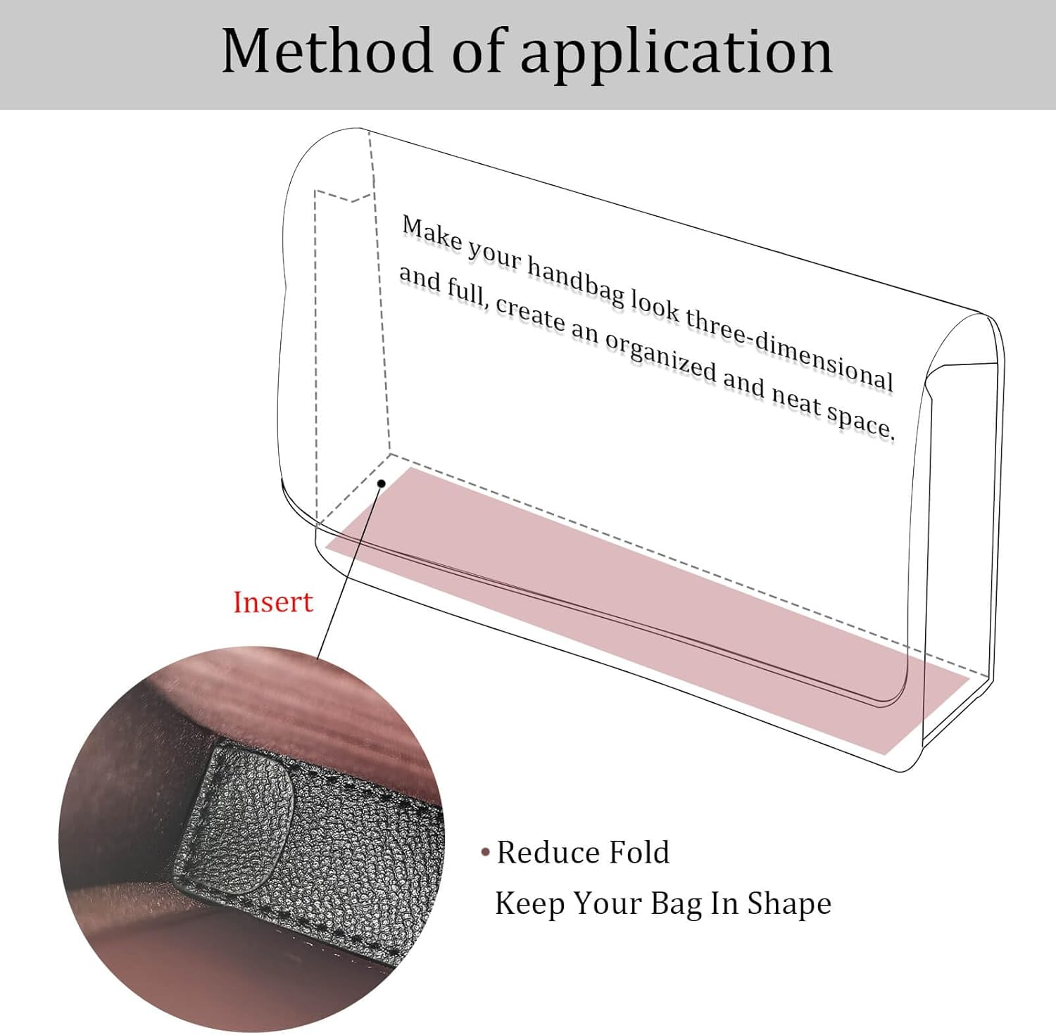 QIUTIMIY Leather Wallet WOC Base Shaper Chain Protector Film, Leather Anti-Wear Padding Inner Padding Matching Inner Padding (Black, Leather Base Shaper)