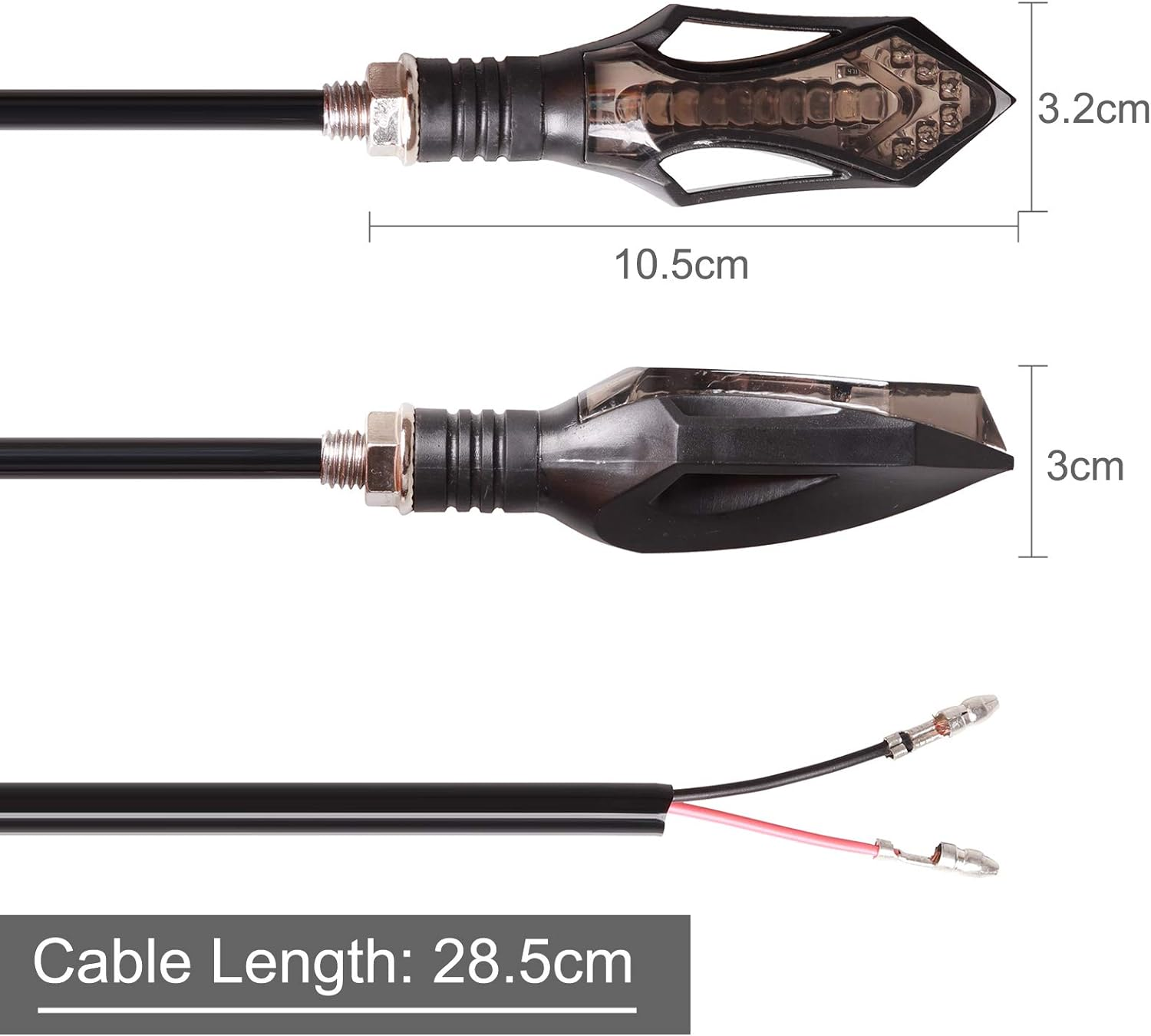 Kinstecks 4PCS Motorcycle Indicators Flowing Turn Signal Lights Motorbike Indicators Turning Indicator 12V 12Leds Bulbs for Motorcycle Motorbike image number 2