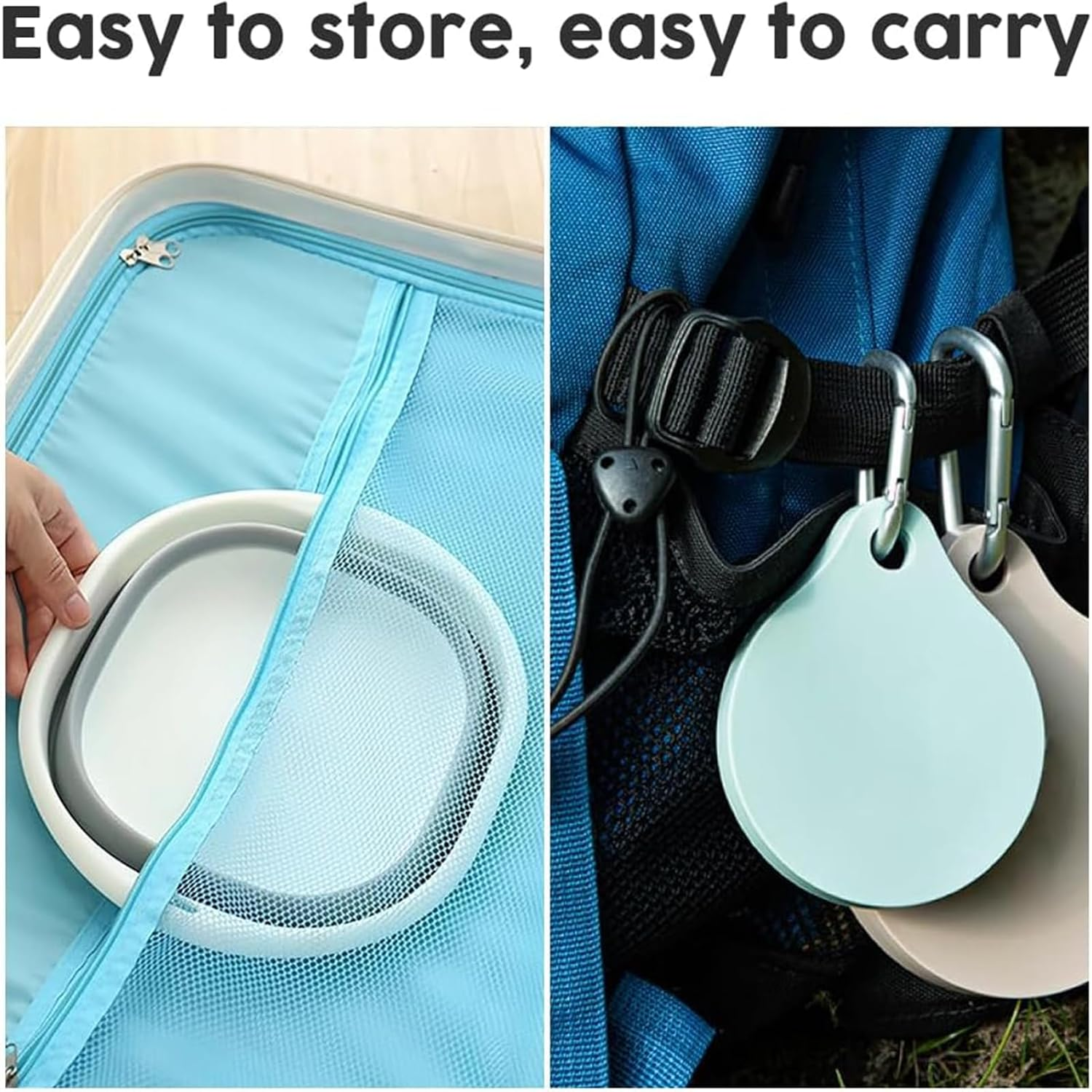 3In1 Collapsible Washing up Bowl and Foldable Cups Set,Portable Wash Basin and Silicone Foldable Cup for Camping、Kitchen、Travel,Space Saving Collapsible Washing and Drinking Set