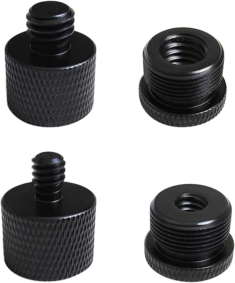 4 Pieces Mic Screw Adapter, 5/8 Female to 3/8 Male and 3/8 Female to 5/8 Male, 5/8 Female to 1/4 Male and 1/4 Female to 5/8 Male, Mic Thread Adapter, Microphone Adapter image number 3