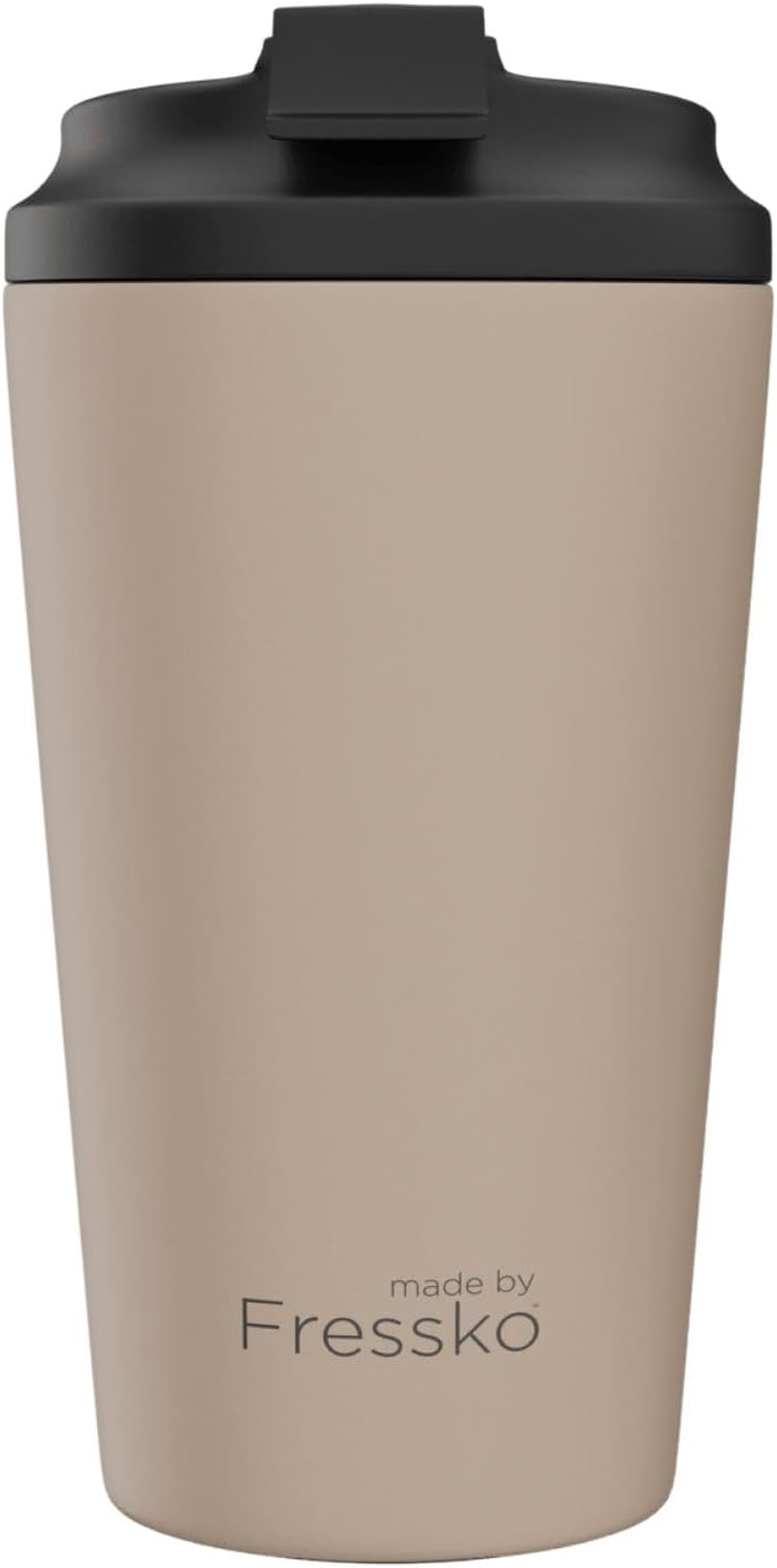 Made by Fressko Reusable Coffee Cup - Stainless Steel Insulated Mug - Leak Proof Travel Cup for Hot/Cold Drinks - 3 Hr Heat Retention - Fits Car Holders & Coffee Machines - Oat - 16Oz 450Ml