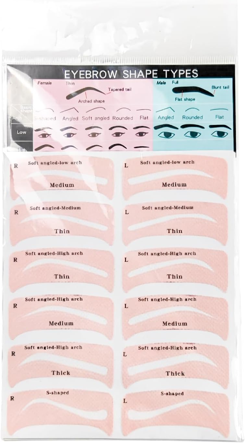 TORMEN 48 PCS Eyebrow Stencil Kit for Women 24 Styles Brow Stencil Toolbrow Shaping Templates with Strap Makeup Skin-Friendly Shaper Beginners Pros