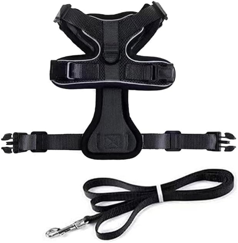 AIMALL Cat Dog Harness & Leash Walking Escape Proof Adjustable Reflective Vest Harness, Breathable Comfort Fit for Outdoor Activities, Neck 8.5-11", Chest 13.5-16" image number 1