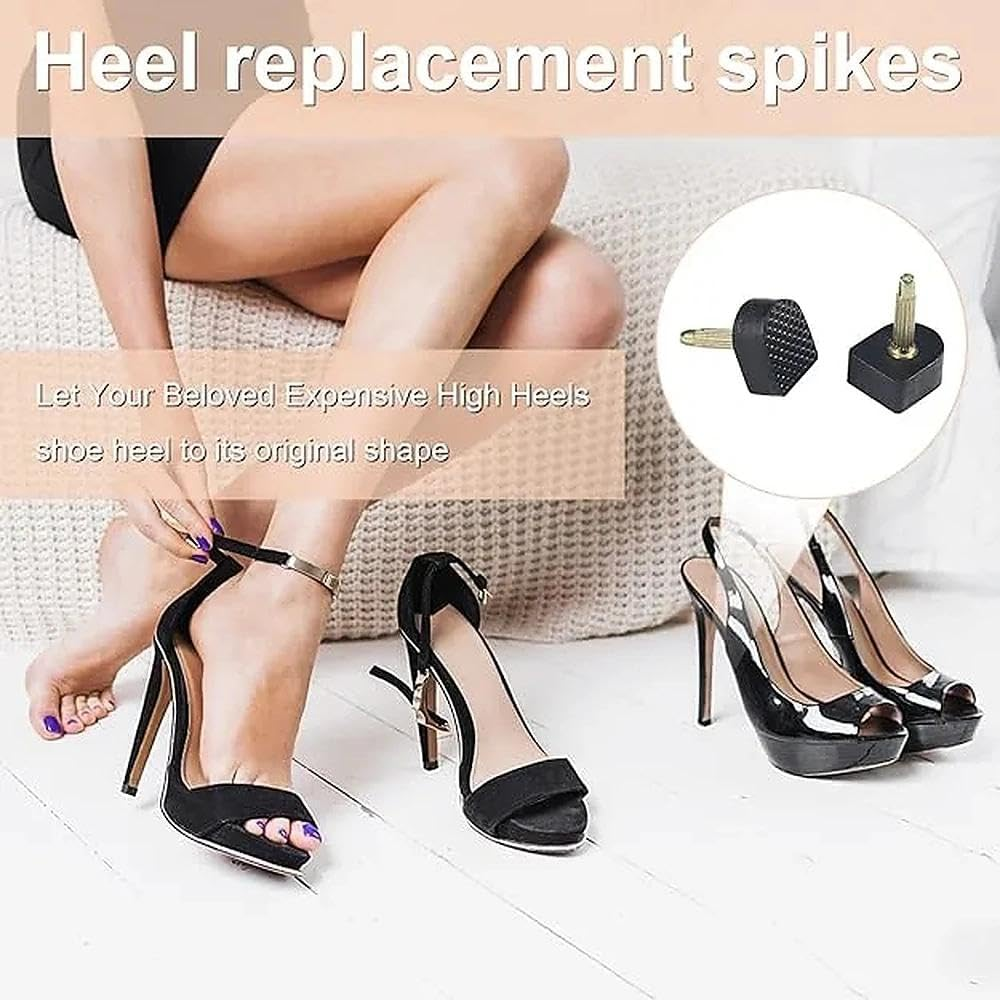 Shoe Heel Repair Kit for Women, 20 Pairs Heel Replacement Tips Caps for High Heel Shoes with Stiletto Removing Pliers, Anti-Slip & Durable image number 1