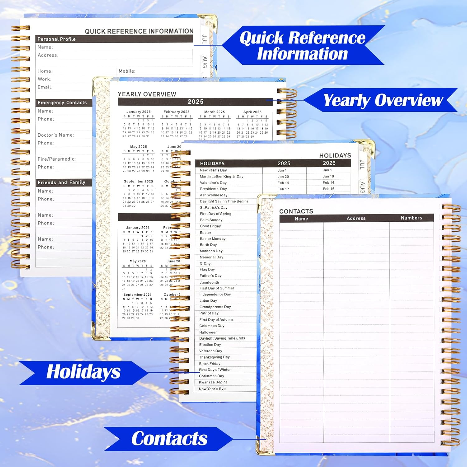 Academic Diary Planner 2025-2026, JUL 2025-JUN 2026 Weekly and Monthly Planner, A5 Daily with Twin-Wire Binding, Back Pocket, Premium Paper, 6.5X8.5In (A06, A06) image number 7