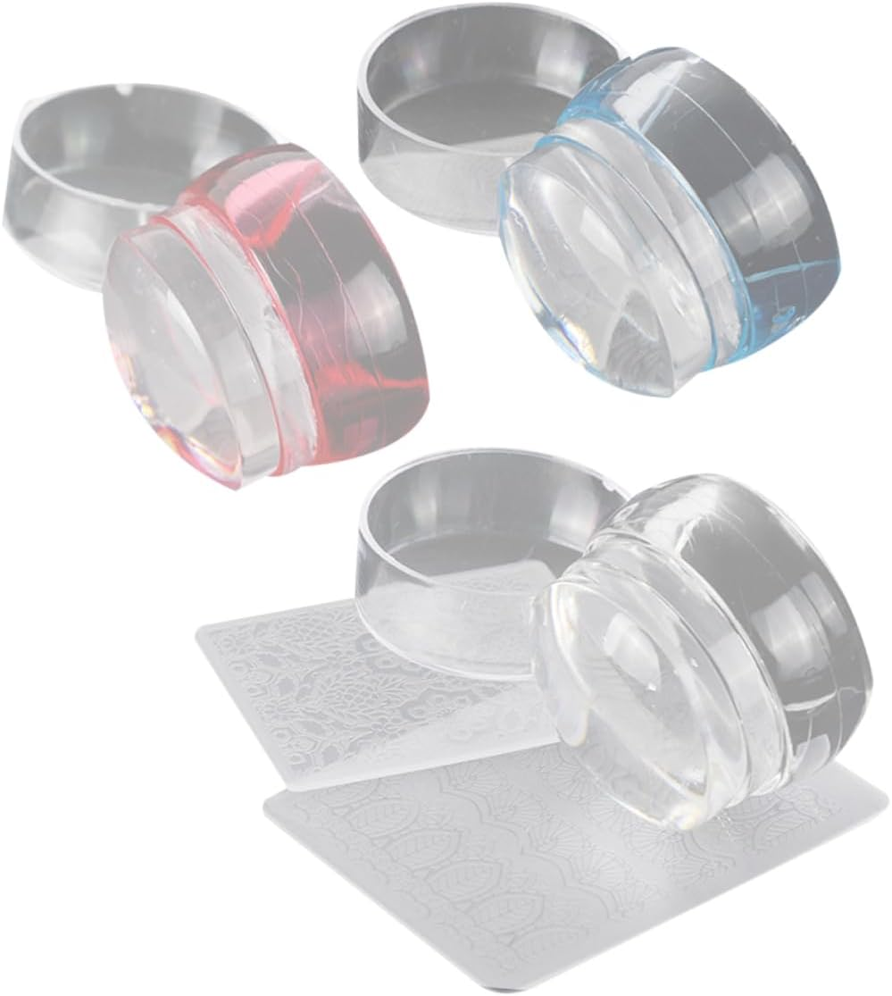 HAPINARY 3Sets Jelly Stamper for Nails Colors Scraper Nail Art Printing Stampers for Diy Art