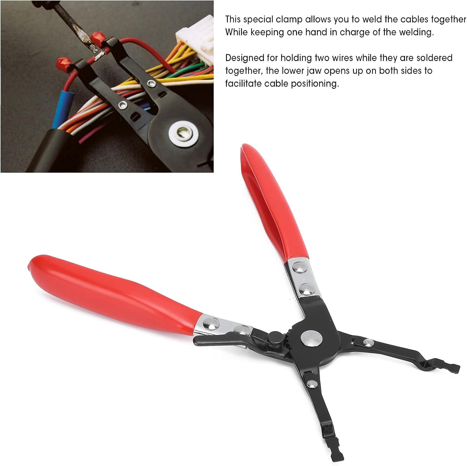 Leopacat Metal Soldering Plier, Wire Welding Clamps, Car Pliers Heavy Duty Clamps Clamp Clip Pick up Aid Mechanic Tool Long Hand Tools Multi Function Grips for Automobile Maintenance Repairing image number 3