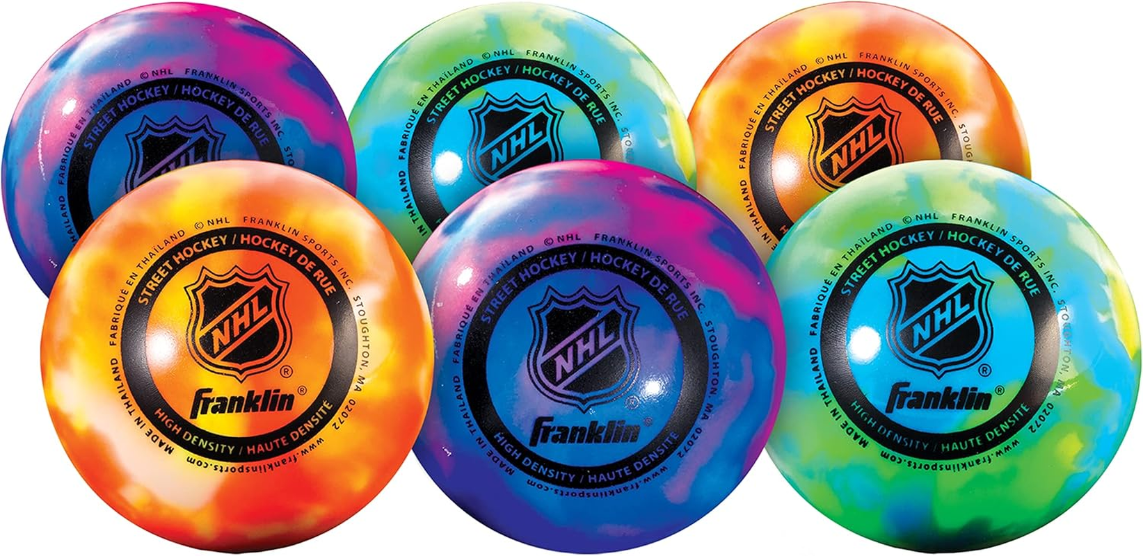 Franklin Sports NHL Street Hockey Balls - No Bounce Outdoor Street + Roller Hockey Balls - Official Size for Youth + Adult Street Hockey - Assorted Colors - 1, 3, and 15 Bulk Packs