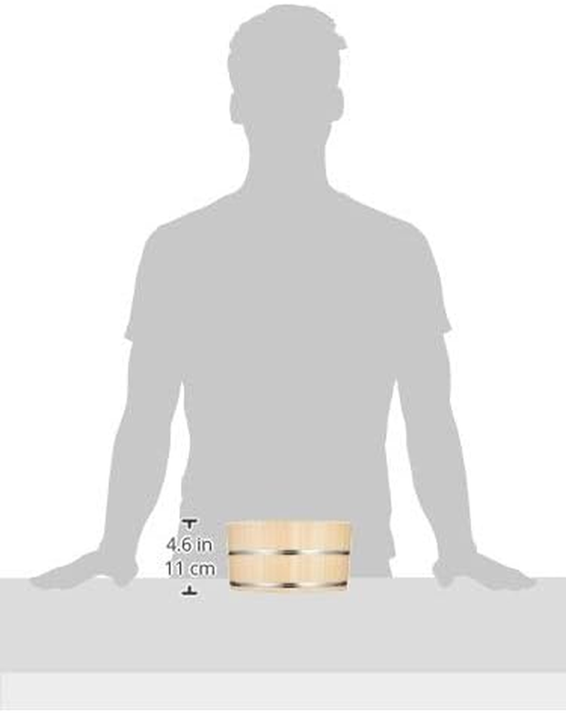 Daiwa YS-4 Industrial Tub, Bath Tub, Wood, Cypress, Mildew-Resistant, Water Repellent, Made in Japan, Stainless Steel Tag, Diameter 8.9 X Height 4.5 Inches (22.5 X 11.5 Cm) image number 2