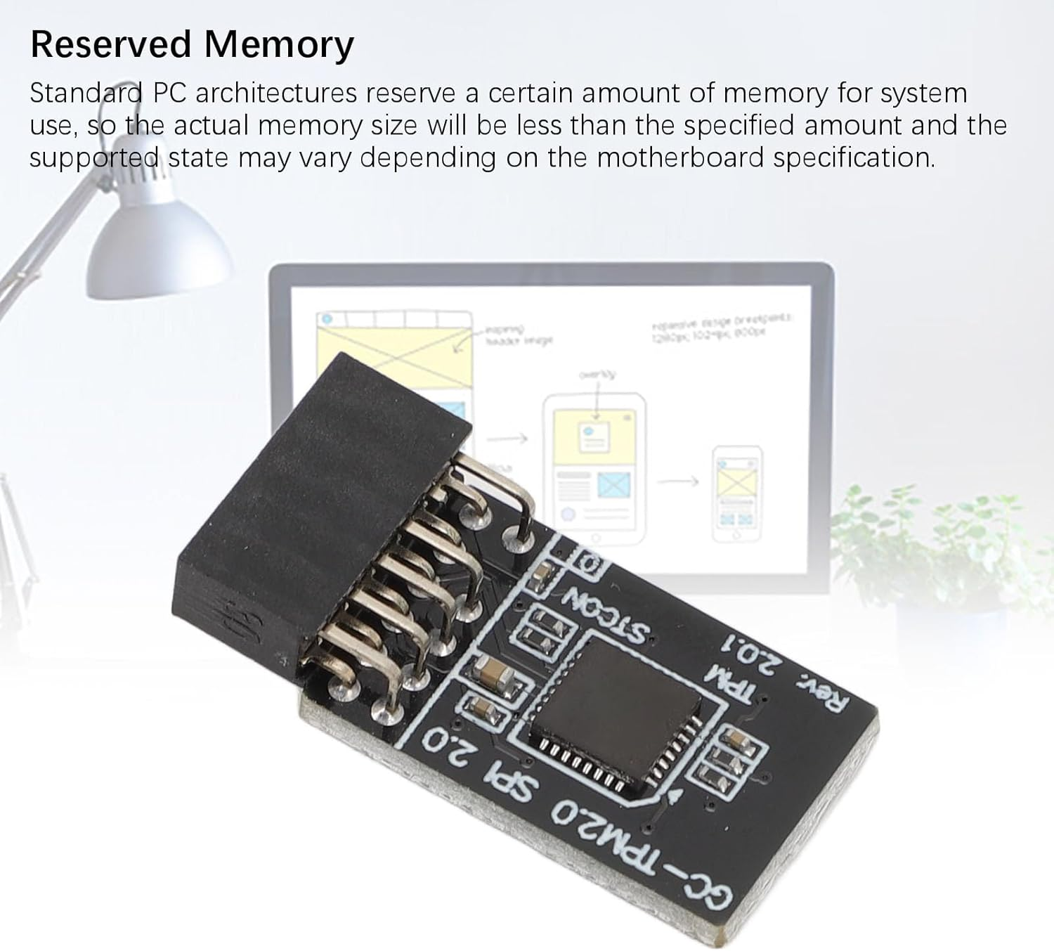 TPM2.0 Security Module 12Pin, 2.54Mm Pitch, 2X6P, Compatible with Various DDR4 Memory Type Motherboards, Suitable for Win11 System image number 5
