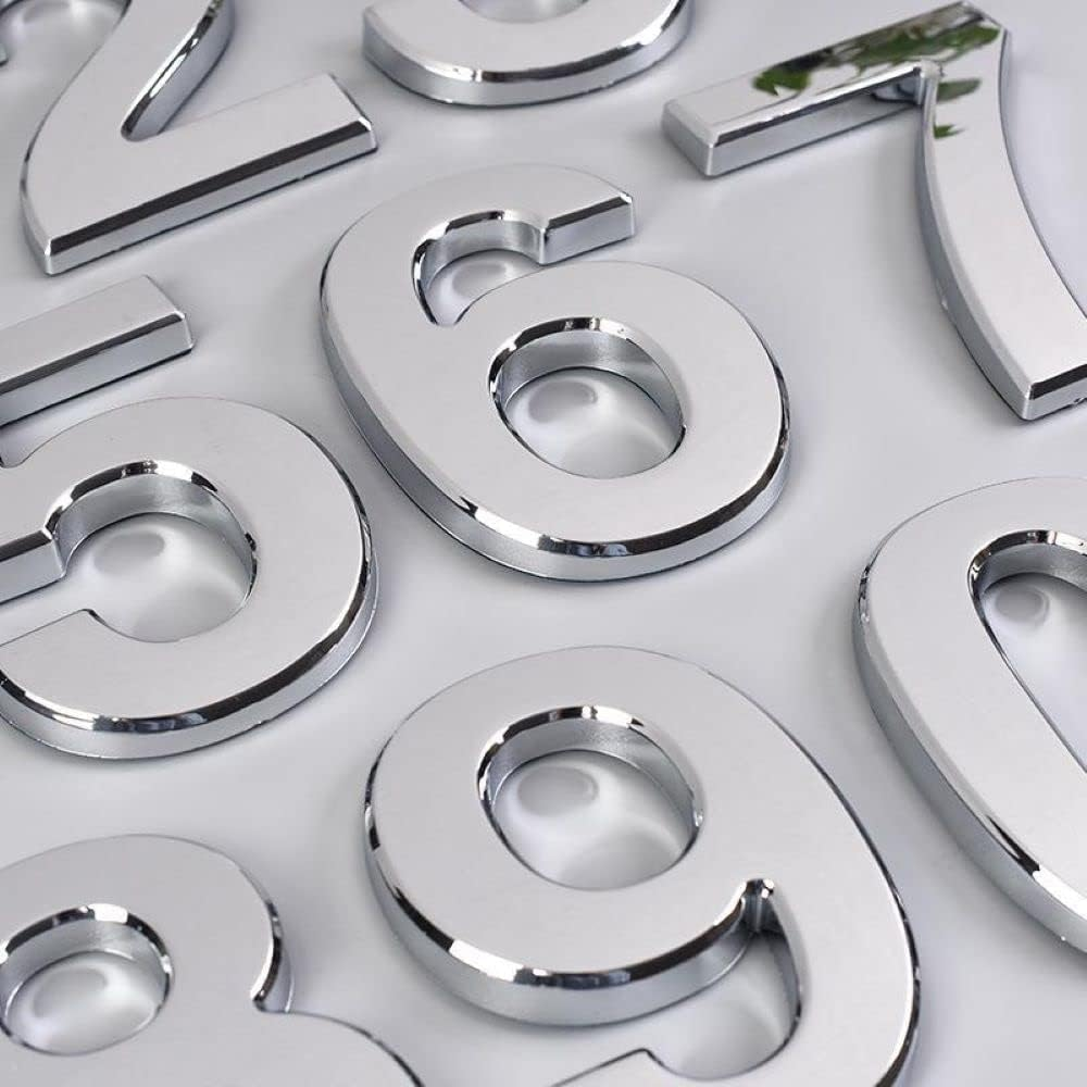3 Inch Mailbox Numbers Adhesive 3D Number Sticker for Outdoor Indoor Apartment Office Hotel Home Door Plate Address Mail Box Number (Silver-3) - Black-2 image number 7