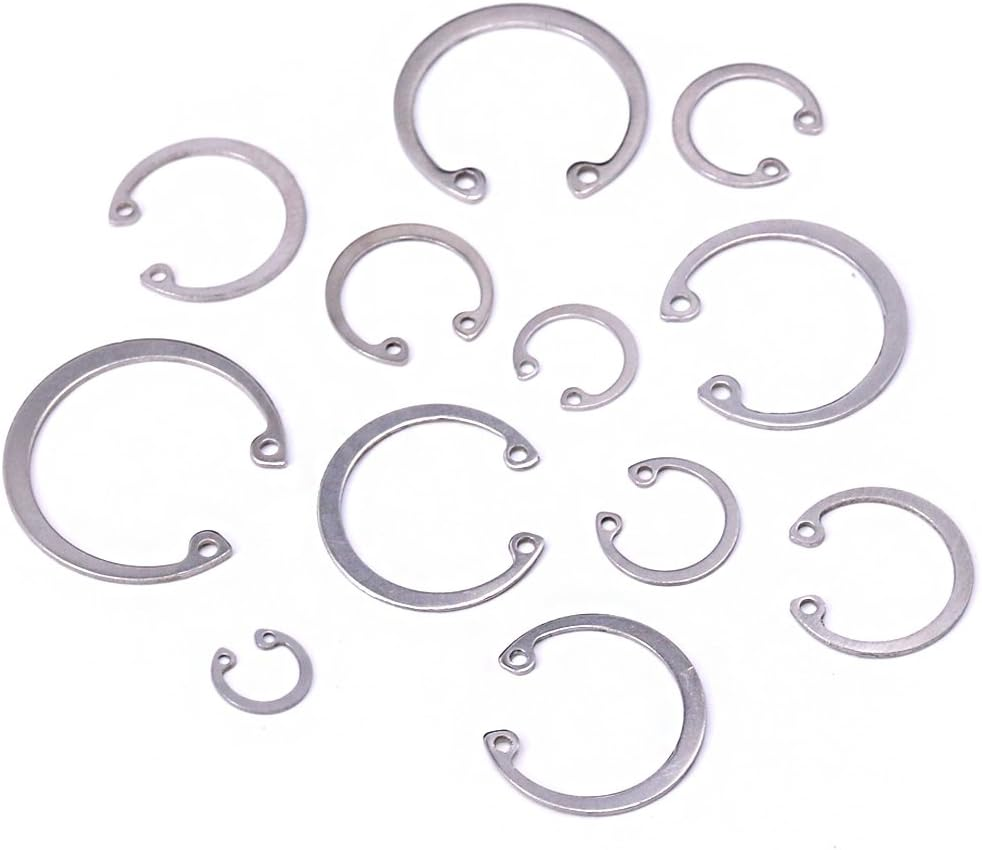 Hilitchi 200-Pcs [15-SIZE] Internal Circlip Snap Retaining Clip Ring Assortment Set - 304 Stainless Steel image number 5