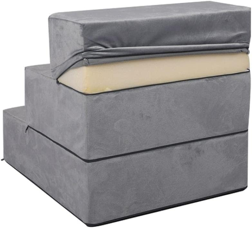 Pawz Pet Stairs 3 Steps Portable Adjustable Climbing Ladder Soft Washable M