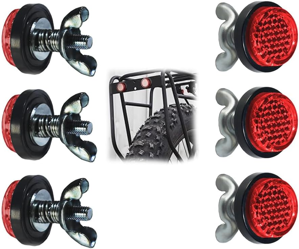 6 PCS Red Reflectors,Motorcycle License Plate Bolts and Nuts,Mini Decorative M5 Screw Tag Bolt,Round Reflective,For Bike, Motobikes, Trailers, Trucks, Boats, Suv'S, Rv'S image number 1