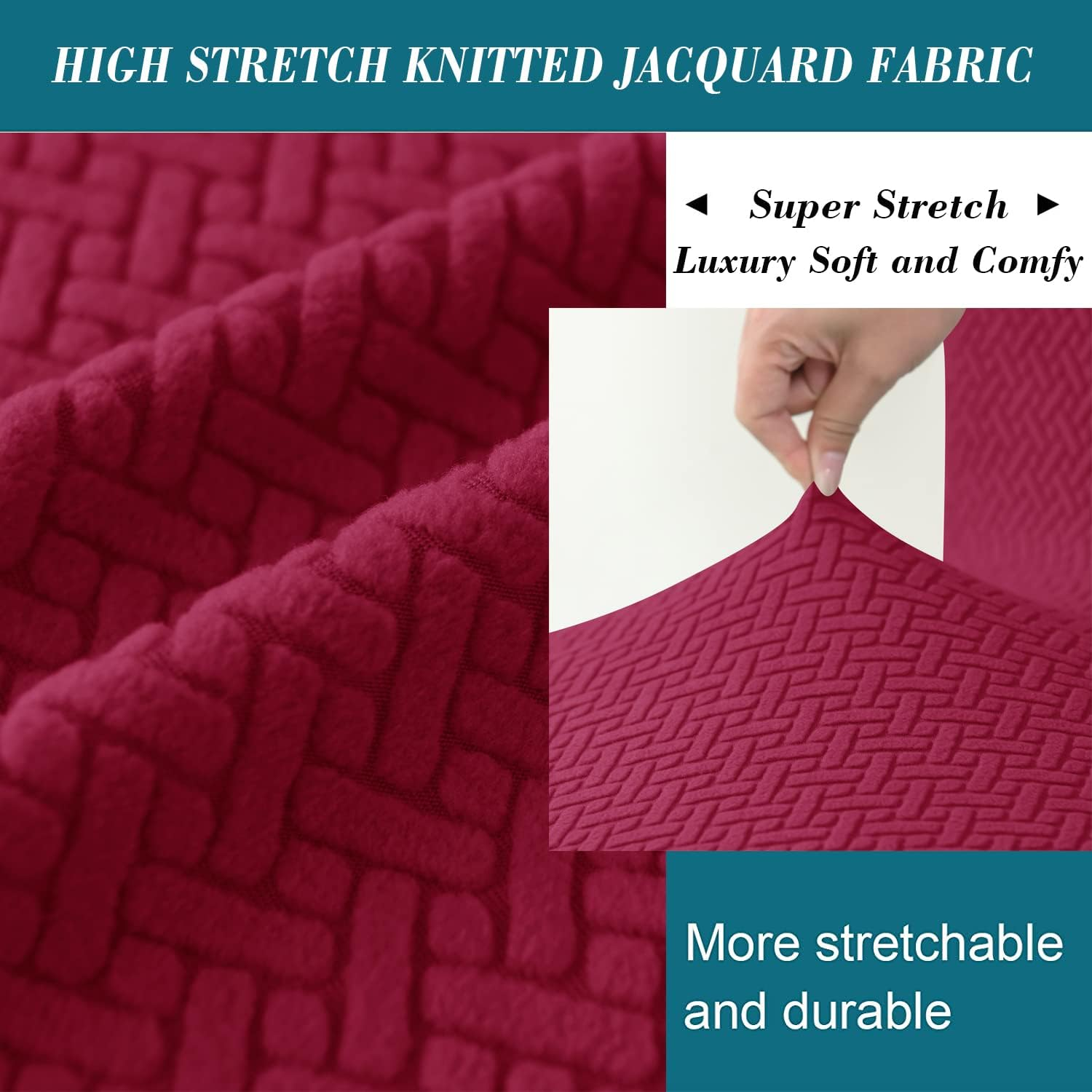 HFCNMY Bar Stool Covers with Backs,4 Pack Stretch Bar Stool Chair Covers,Jacquard Bar Stool Covers,Washable Bar Chair Covers Swivel Barstool Covers Slipcovers with Back Red