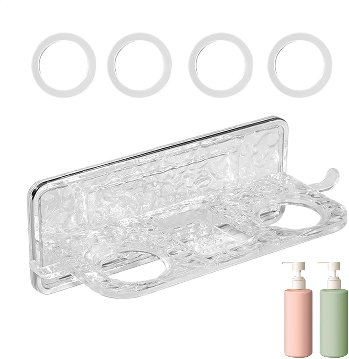 Nexusectar Shower Gel Bottle Holder Hook, Soap Bottle Holder Holder | Shampoo Holder Hole | Shampoo and Conditioner Bottle No Shower Shower image number 6