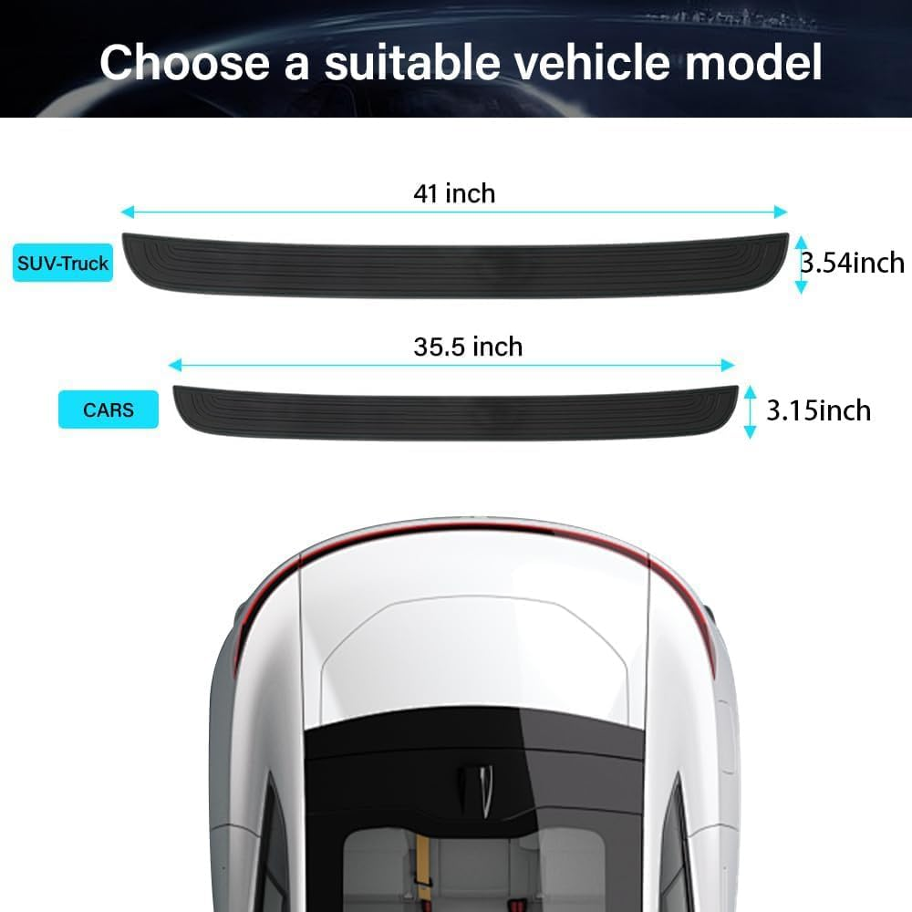 1Pc anti Scratch Rubber Rear Bumper Guard,Anti-Scratch Rubber Car Rear Bumper Cover Anti-Scratch Auto Trunk Door Entry Protector,41 X 3.54 Inch Trimmable, 0.16 Inch Thickness for Suv,Truck image number 1