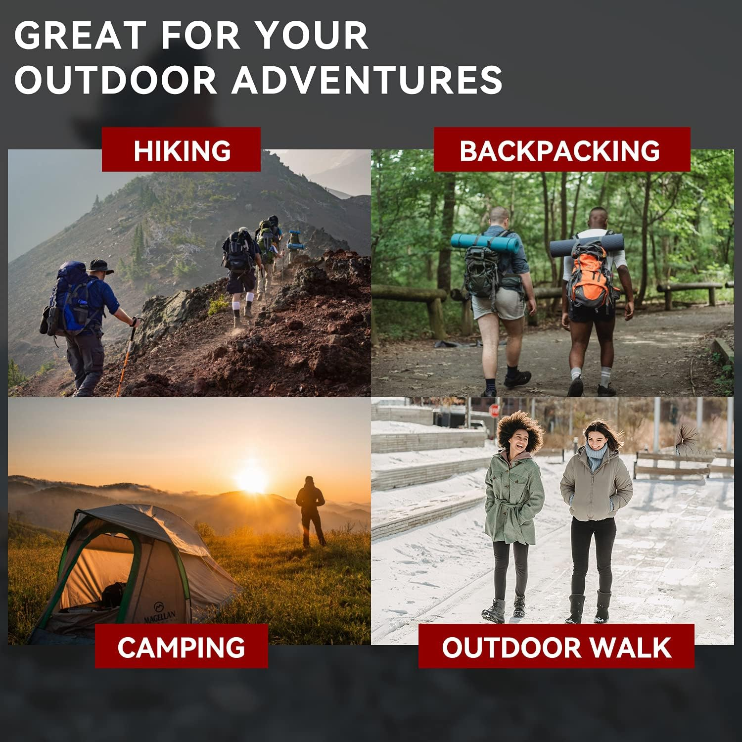 Socks Daze Merino Wool Cushioned Hiking Socks for Men Women, Warm Crew Walking & Boot Socks for Trekking, Work, Outdoor image number 6