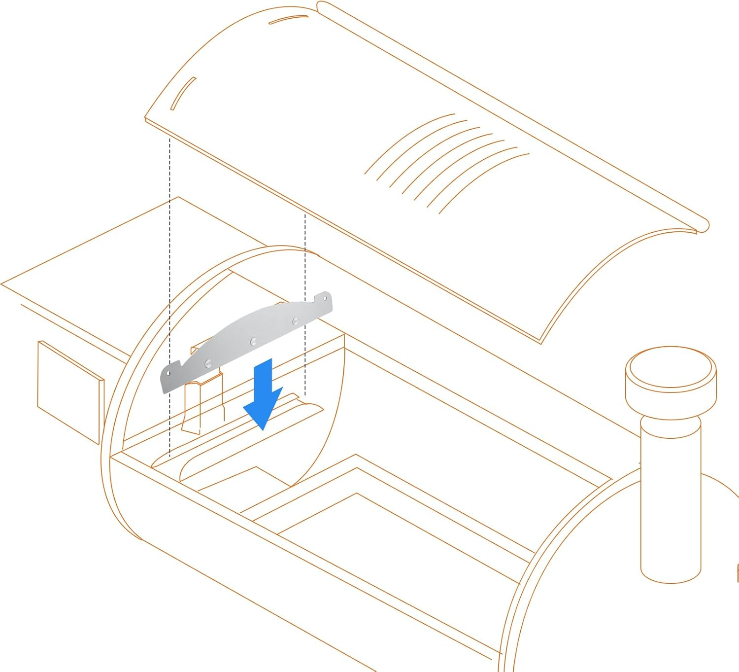 Magnetic Heat Deflector for Pit Boss Pellet Grill Flame Tamer Main Plate, Heavy-Duty Steel Flame Tamer for Pit Boss 850, PB1100, Laredo1000, Rancher XL Heat Diffuser Plate Replacement Part image number 5