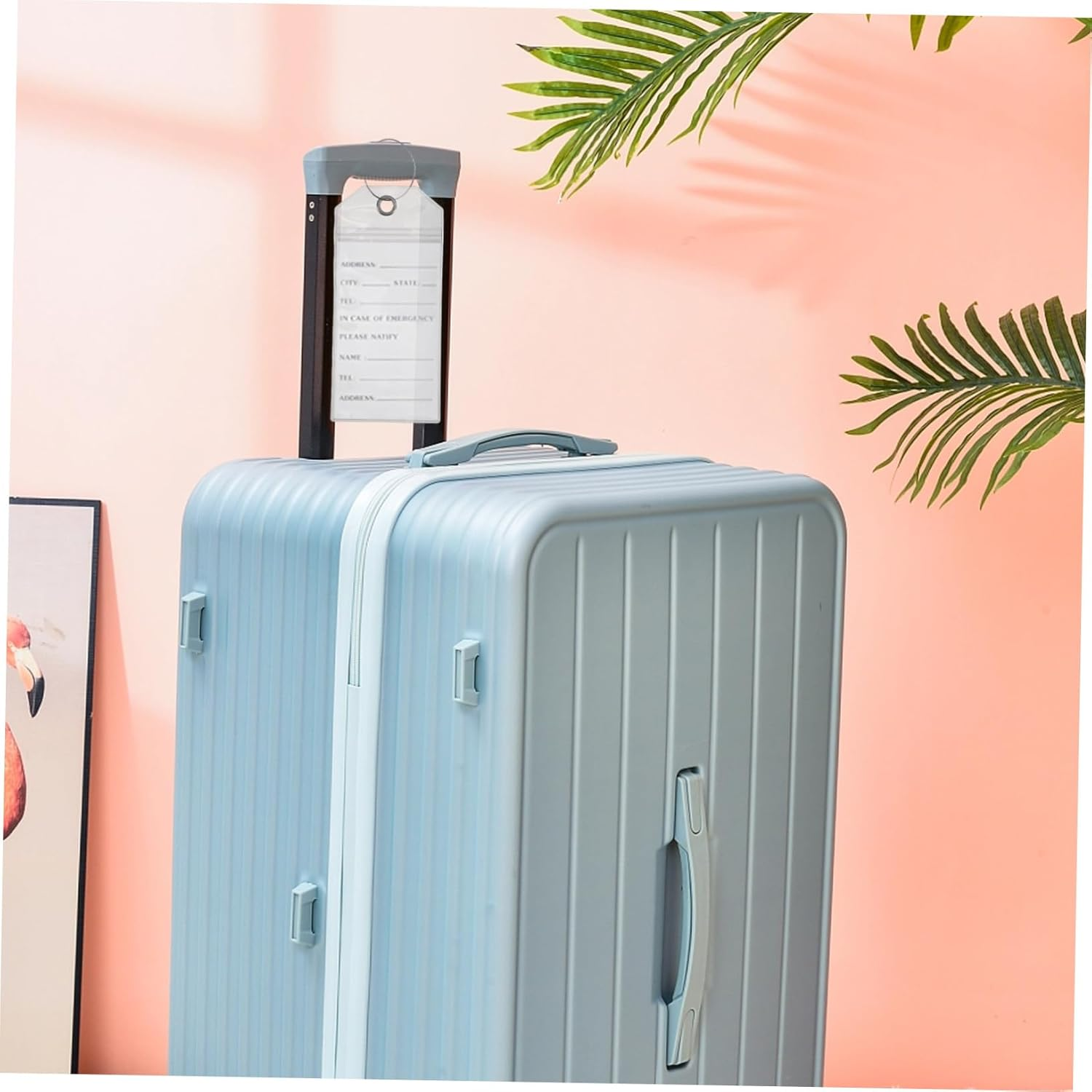 Angoily PVC Waterproof Luggage Tag Holders 5Pcs 19X9Cm Badge Id Cover for Cruise Travel Suitcase with Sturdy Badge Holder image number 4