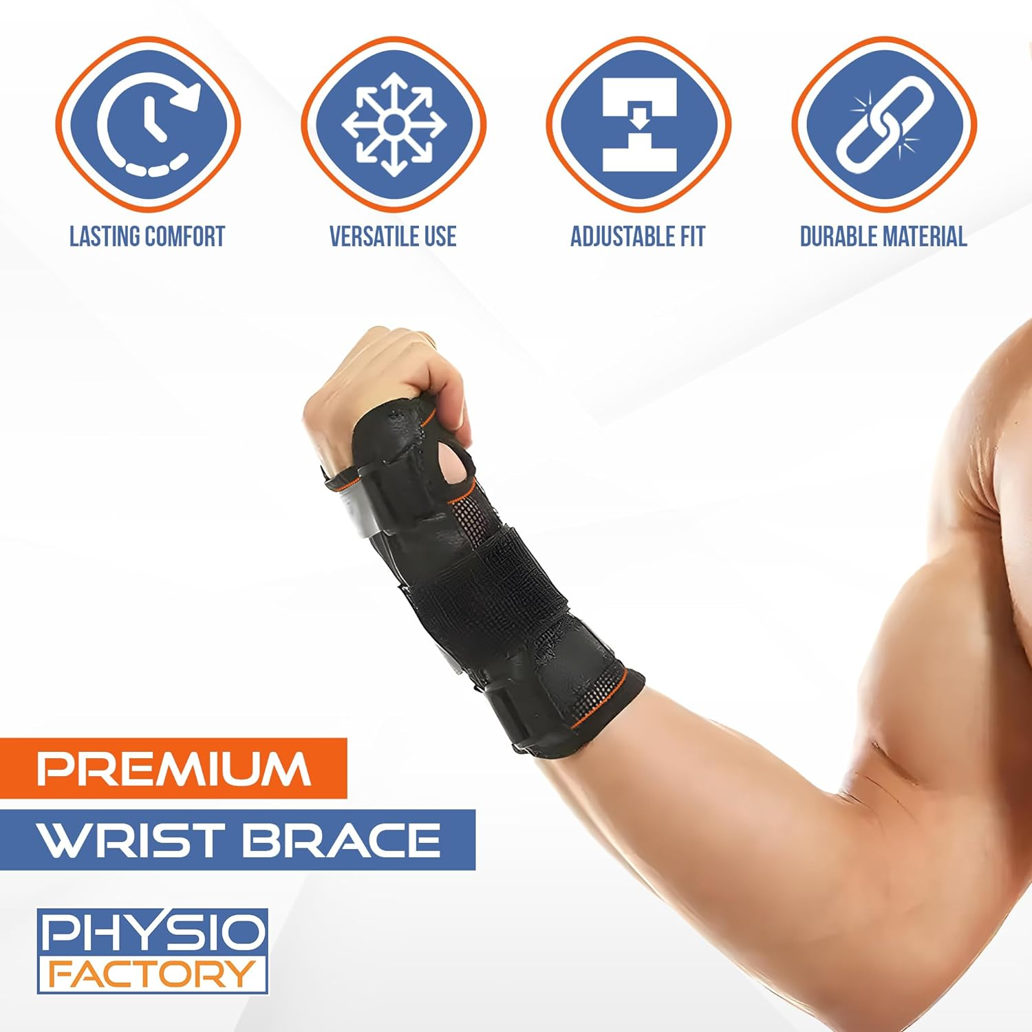 Premium Wrist Brace - Comfortable Black Wrist Support for Carpal Tunnel, Tendonitis, Arthritis - Soft Interior. Two Sizes - Ideal Hand Brace for Tendonitis Recovery, Gym & Everyday Use (L, Right) image number 3