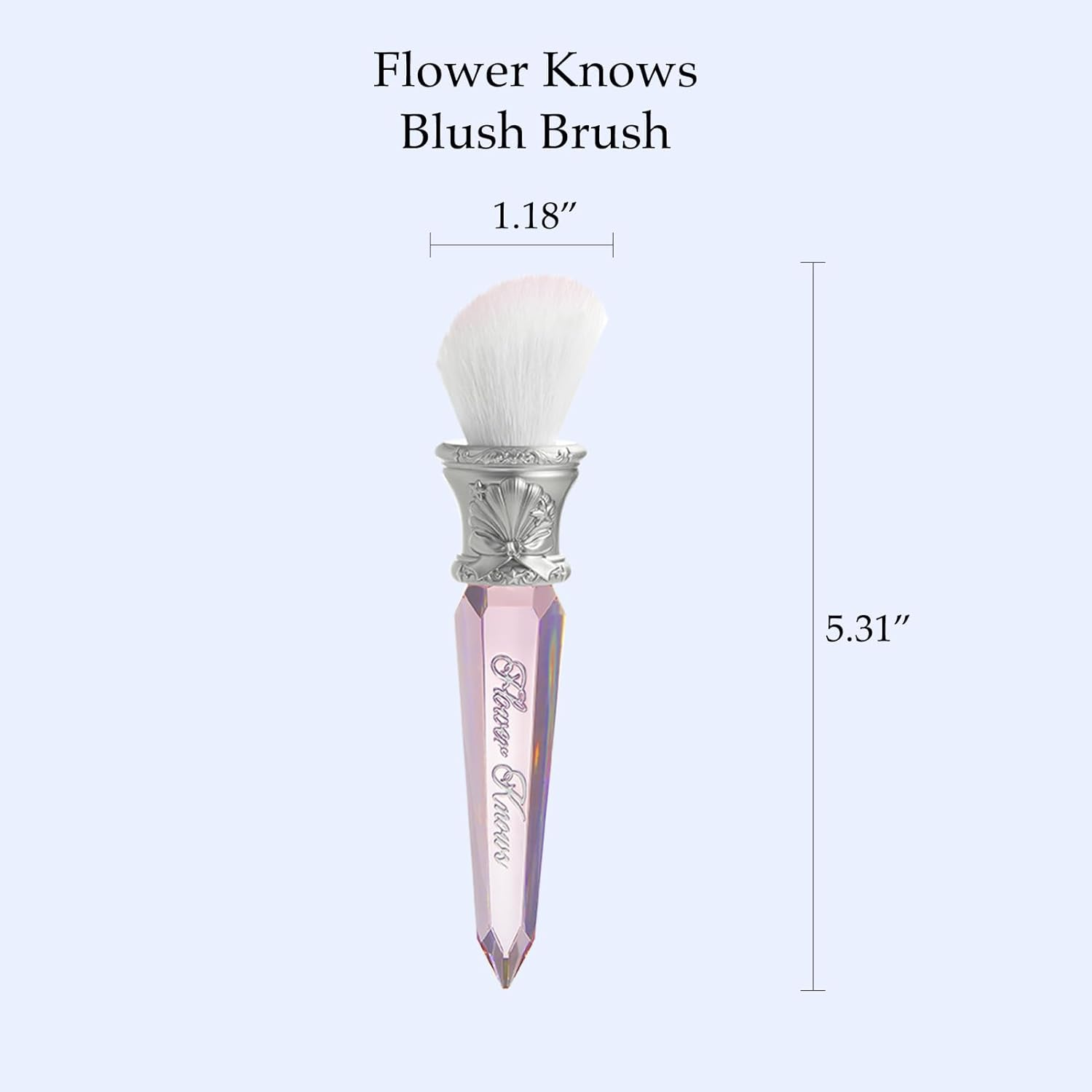 Flower Knows Shell'S Jewel Angled Blush Brush,Soft Powder Blush Brush for Cheeks,Face Makeup Brush for a Sculpted Look,Lightweihgt,Vegan & Cruelty-Free(Crystal Pink) - Shell'S Jewel-Crystal Pink image number 5