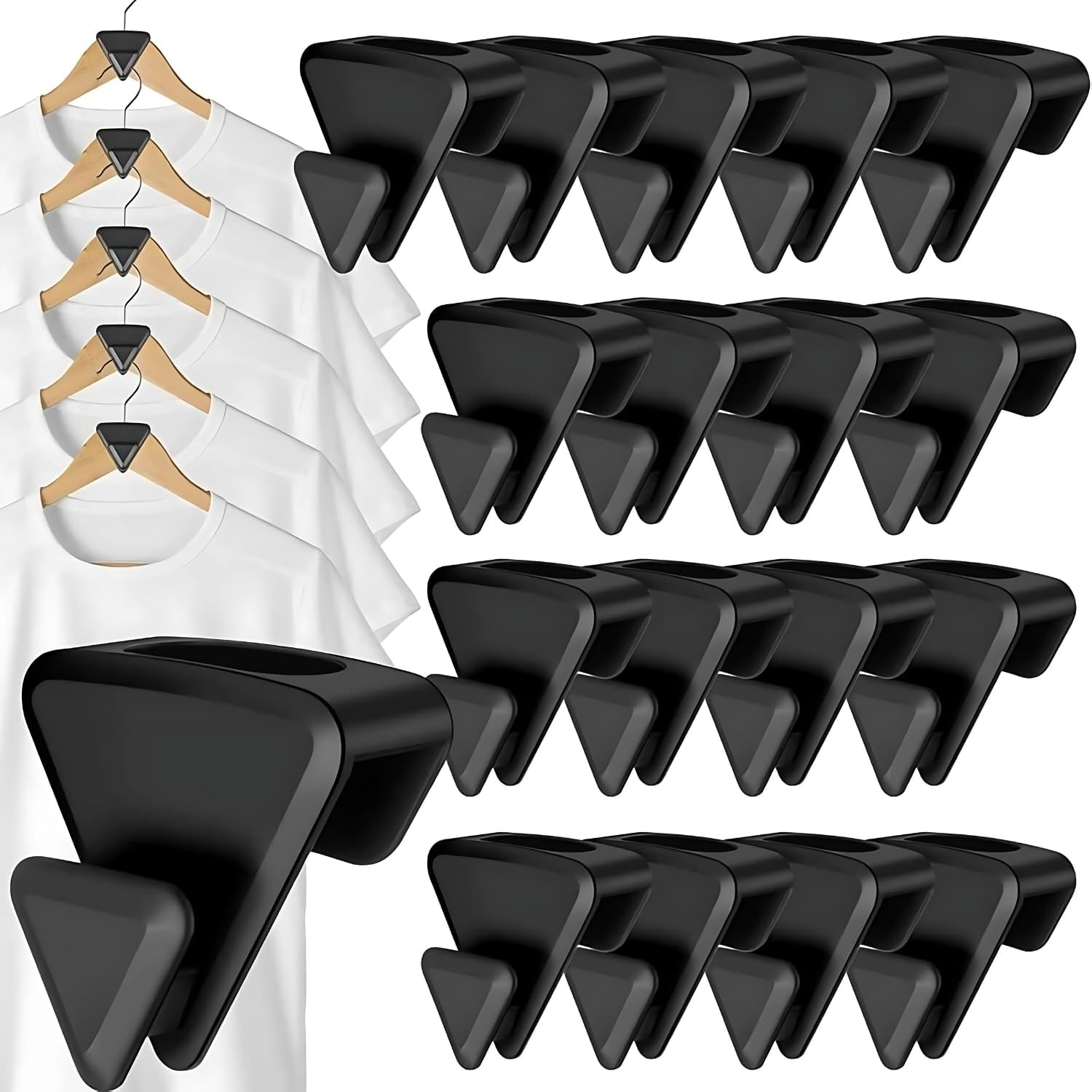 Spendeal 36 Pcs Clothes Hanger Connector Hooks, Space Saving Hanger Hooks, Hanger Extender Clips, Heavy Duty Cascade Hangers, Space Triangles Hanger for Organizer Closet, Fits All Hangers image number 5