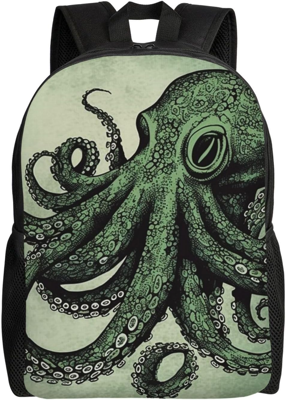 FJWSLCH Green Octopus Backpack for Women Men Laptop Backpack 16.1 Inch Computer Bag Casual Daypack for Travel, Black, One Size, Travel Backpacks image number 6