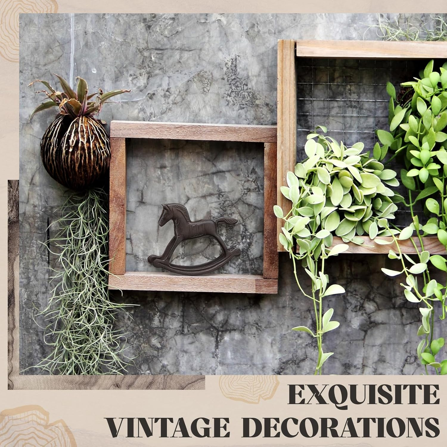 Otoolling 6.3&rdquo; Cast Iron Rocking Horse Statue Garden Home Office Desk Decor Collection Childlike Figurine image number 3