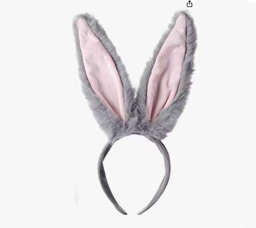 Plush Bunny Ears Headband for Rabbit Cosplay, 8.3 Inches Long