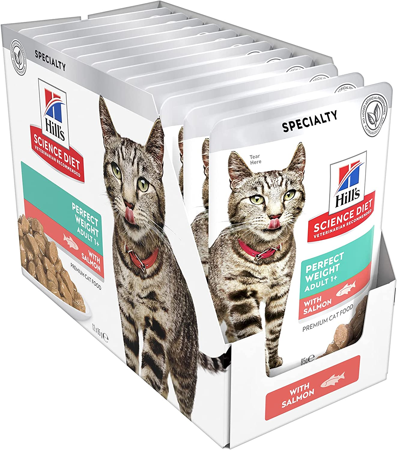 Hill'S Science Diet Adult Wet Cat Food, Perfect Weight Salmon, 85G, 12 Pack, Cat Food Pouches image number 3