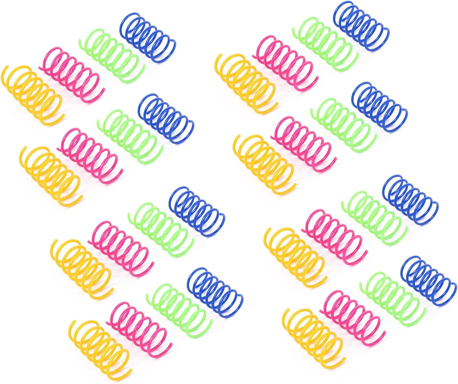 Cat Spring Toys, 32Pcs Colorful Plastic Coils Kittens Supplies Spiral Springs Coil Springs for Cats Kittens image number 3