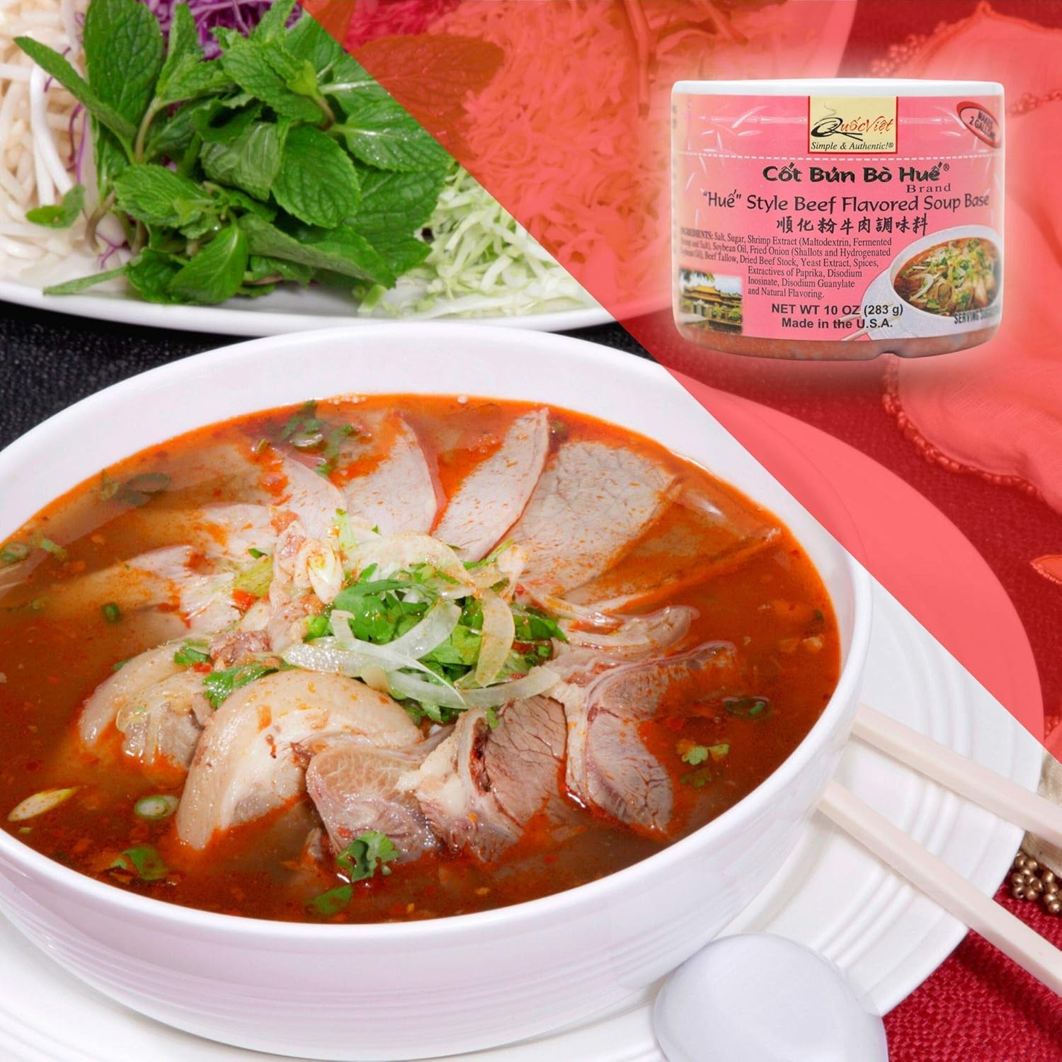 Quoc Viet Foods Cot Bun Bo Hue Style Beef Flavored Soup Base, 10 Oz. image number 4
